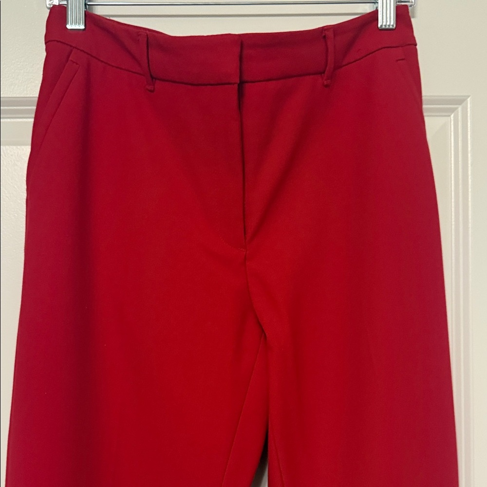 White House Black Market Vibrant Red Flare Pants - Picture 2 of 9